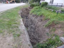 A Malom utca árok a kivitelezés közben