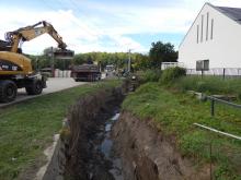 A Malom utca árok a kivitelezés közben